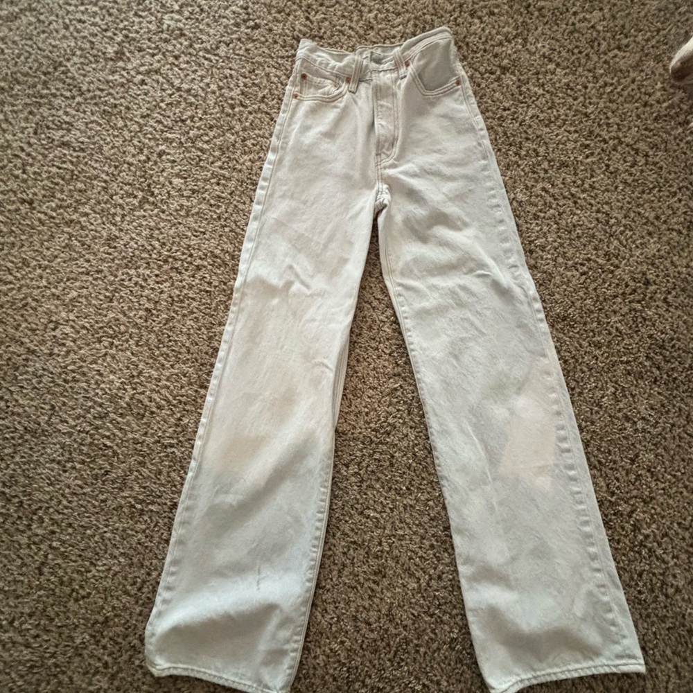 LEVIS RIBCAGE WIDE LEG JEANS SIZE 24 LIGHT WASH
